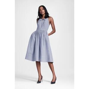 Brooks Brothers Women's Seersucker Shirt Dress Royal Blue Size 10 Gingham NWT